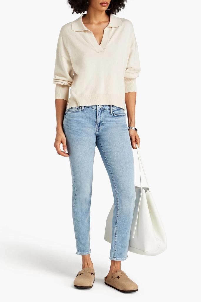 FRAME Cropped faded boyfriend jeans 2