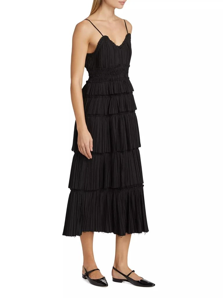 Sea Plissé Ruffled Midi-Dress 4