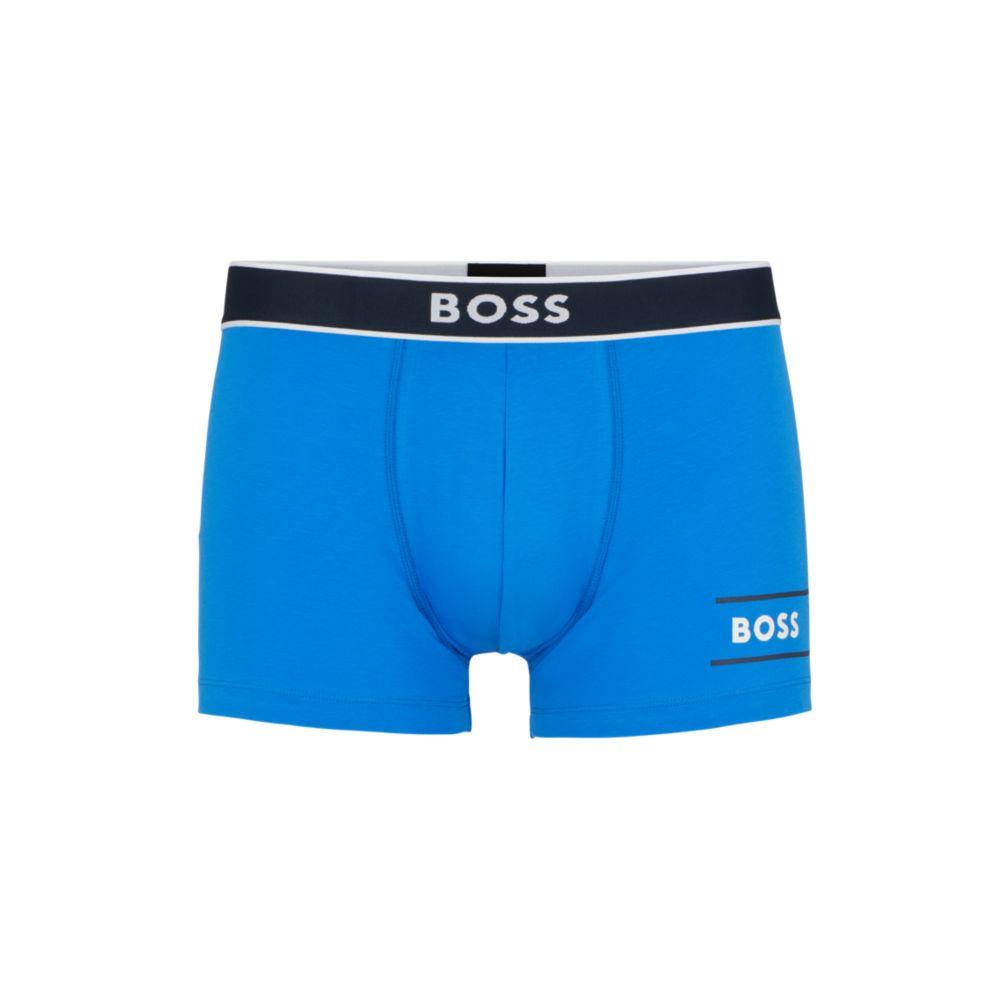 Hugo Boss Cotton-blend trunks with stripes and logos