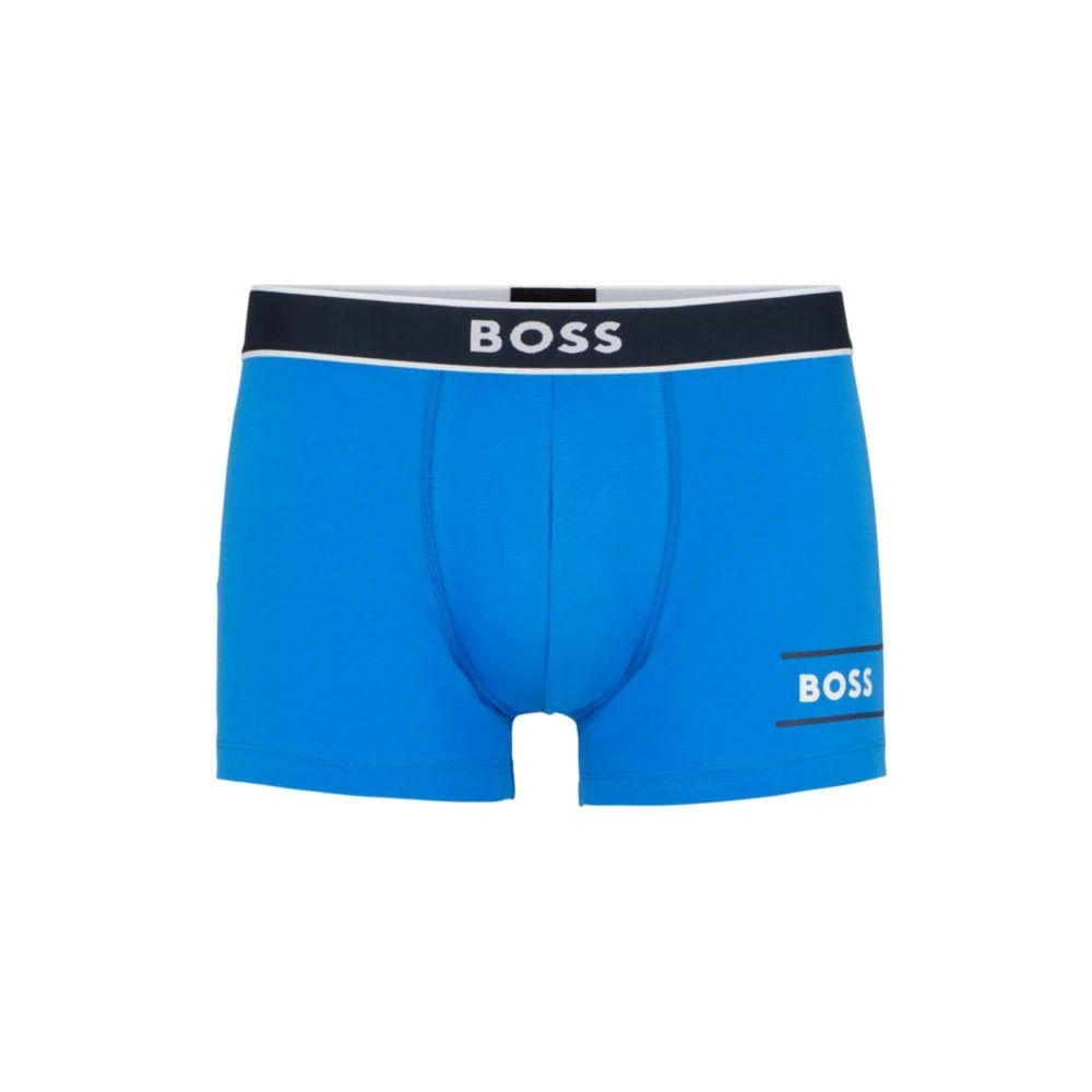 Hugo Boss Cotton-blend trunks with stripes and logos 1