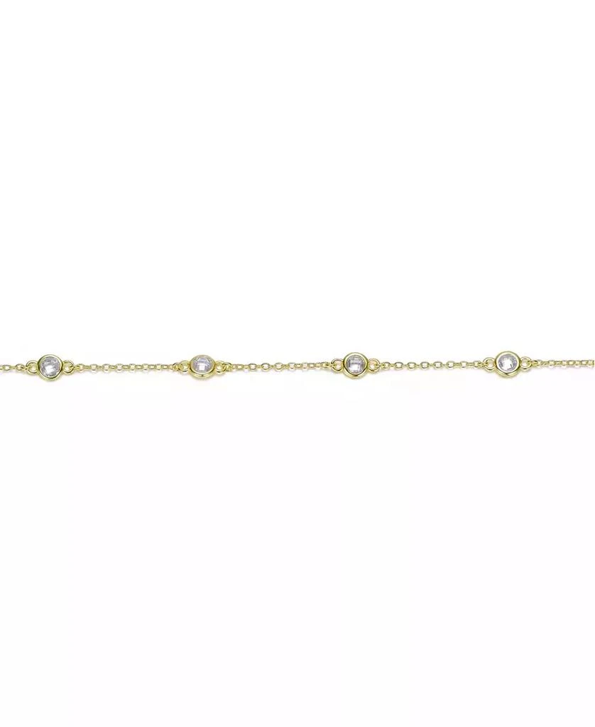 Rachel Glauber Classic Bezel Set Cubic Zirconia Chain Station Bracelet 4