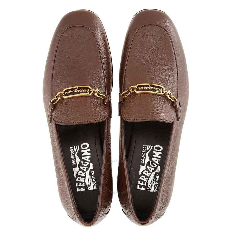 Salvatore Ferragamo Salvatore Ferragamo Men's Chocolate Ferragamo Chain Ornament Moccasins 3