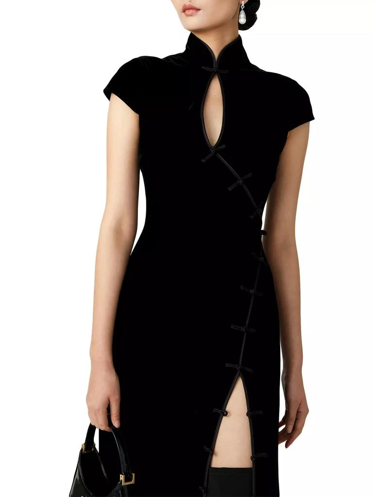 SAU LEE Vanessa Velvet Keyhole Maxi Dress 6