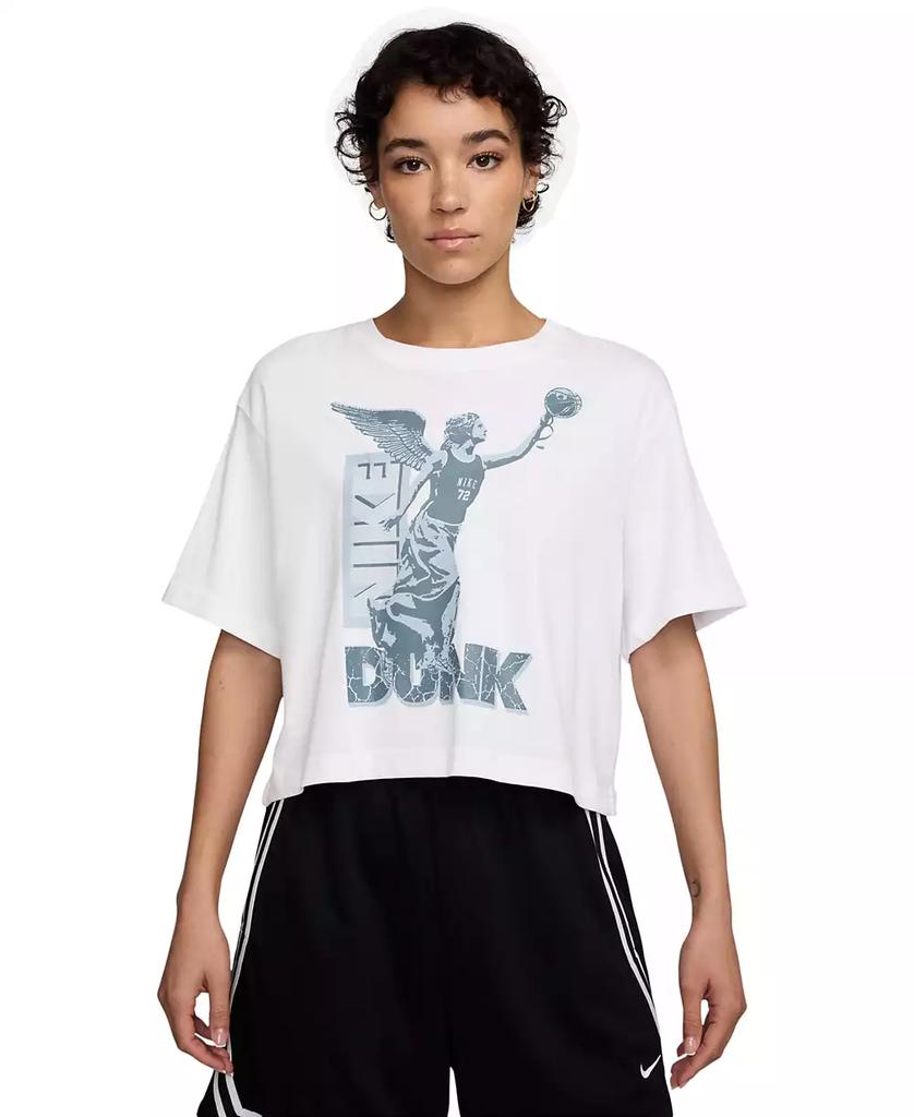 NIKE Women's Cotton Short-Sleeve Cropped Basketball T-Shirt