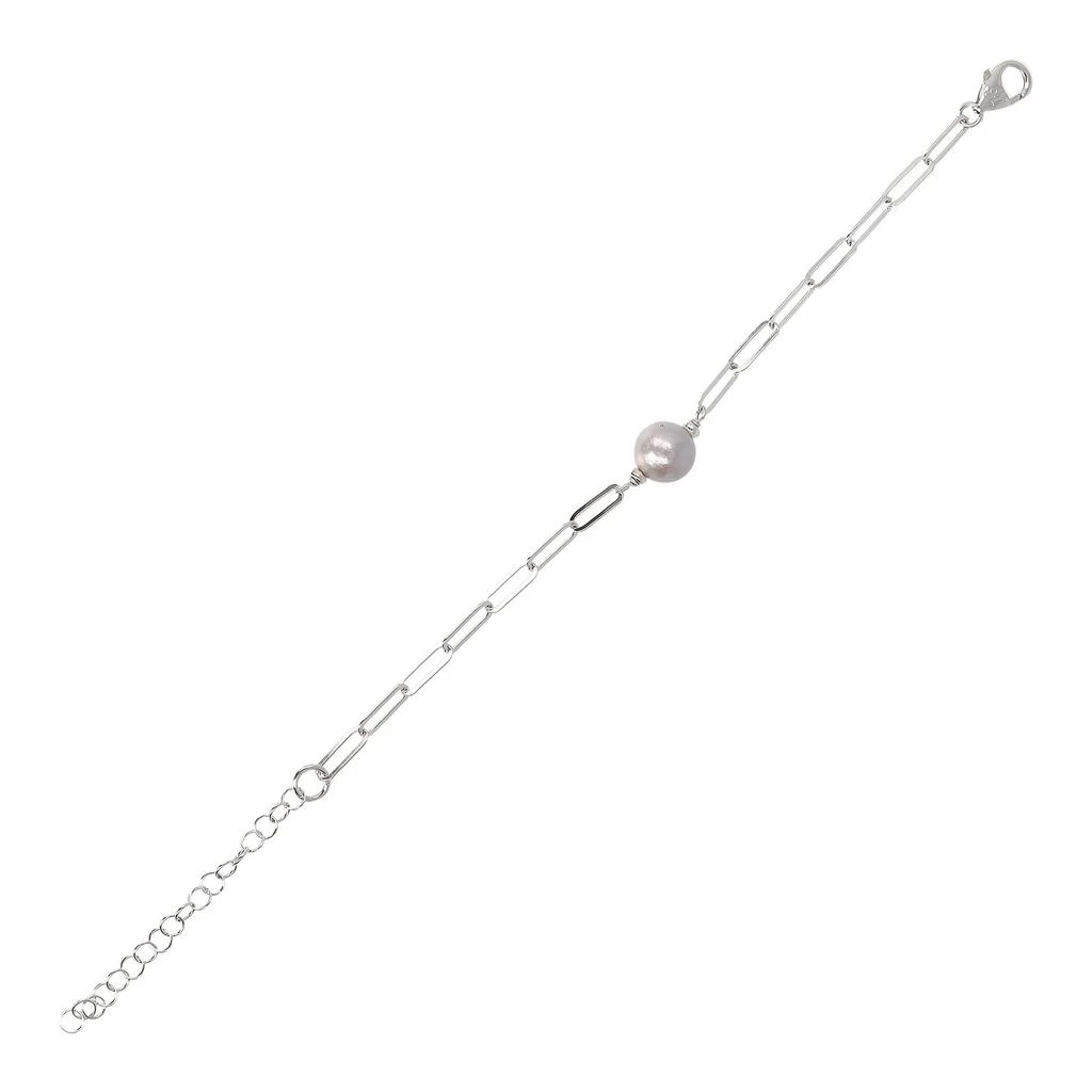 Autentica - Cultured Pearl Paperclip Link Bracelet 2