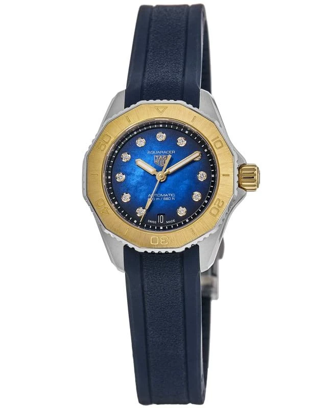 Tag Heuer Tag Heuer Aquaracer Professional 200 Blue Diamond Dial Rubber Strap Women's Watch WBP2450.FT6215 1