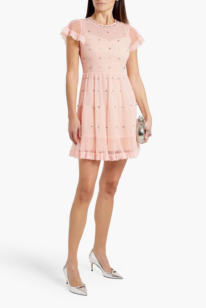 RED Valentino Crystal-embellished point d'esprit mini dress