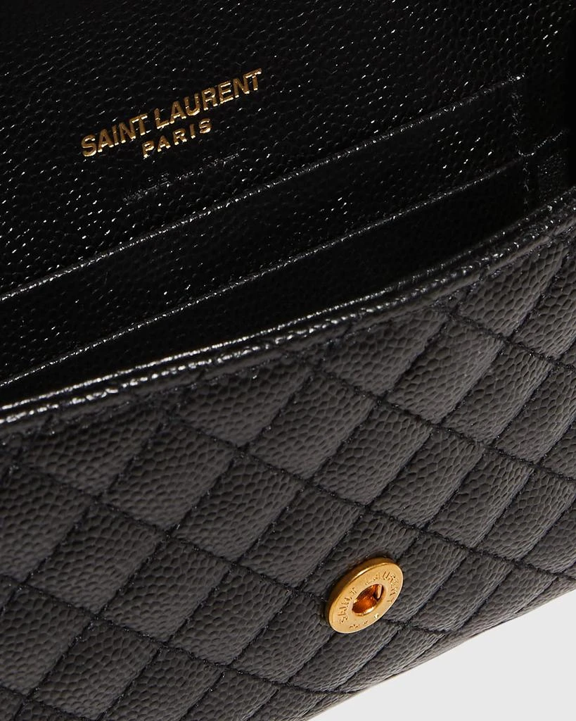 Yves Saint Laurent Envelope Small YSL Flap Wallet in Grained Leather 4