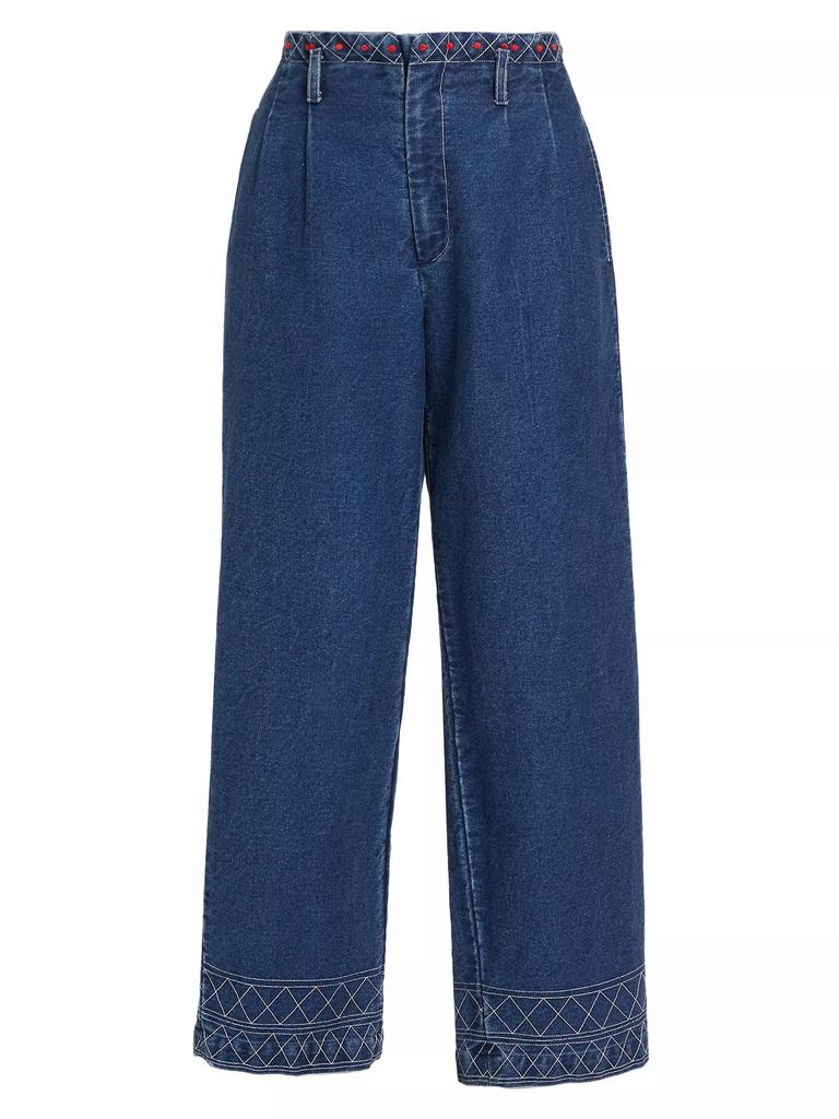 Bode Murray Embroidered Denim Trousers