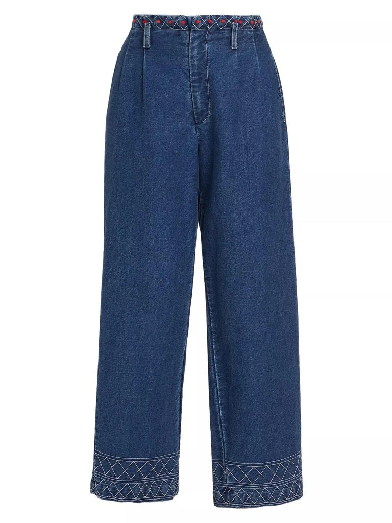 Bode Murray Embroidered Denim Trousers 1