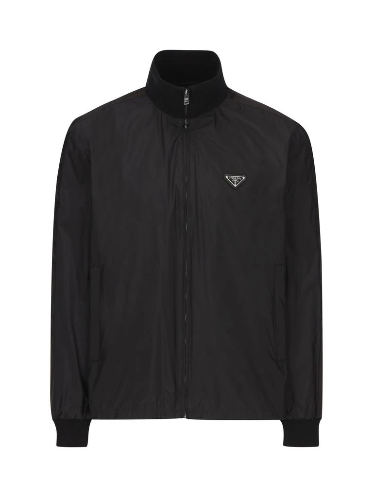 Prada Prada Logo Patch Zip-Up Jacket 1