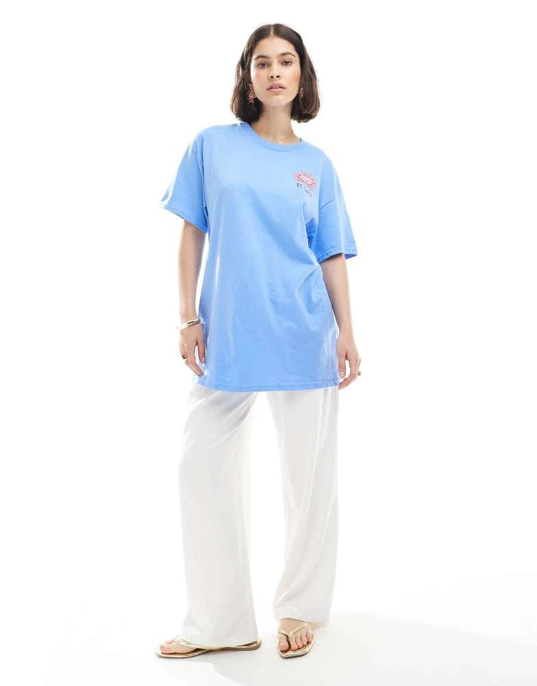 Miss Selfridge Miss Selfridge st lucia shell graphic tee in blue 3
