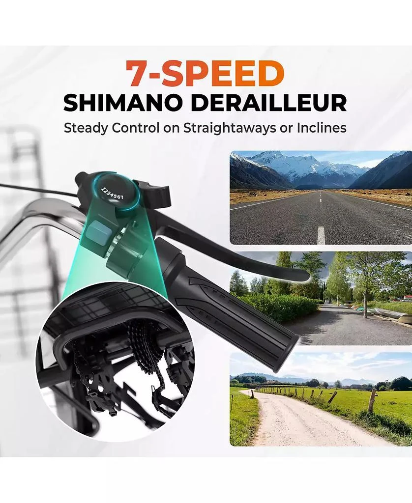 Mikolo Adult Cargo Electric Trike, 24" 3-Wheel Bike with Removable 48V/13Ah Battery, Front & Rear Basket 4