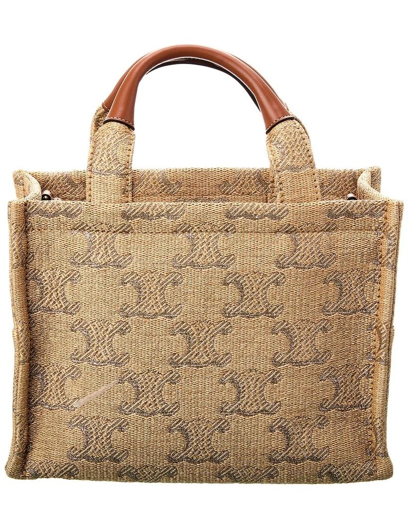 Celine CELINE Cabas Thais Small Raffia-Effect & Leather Tote 2