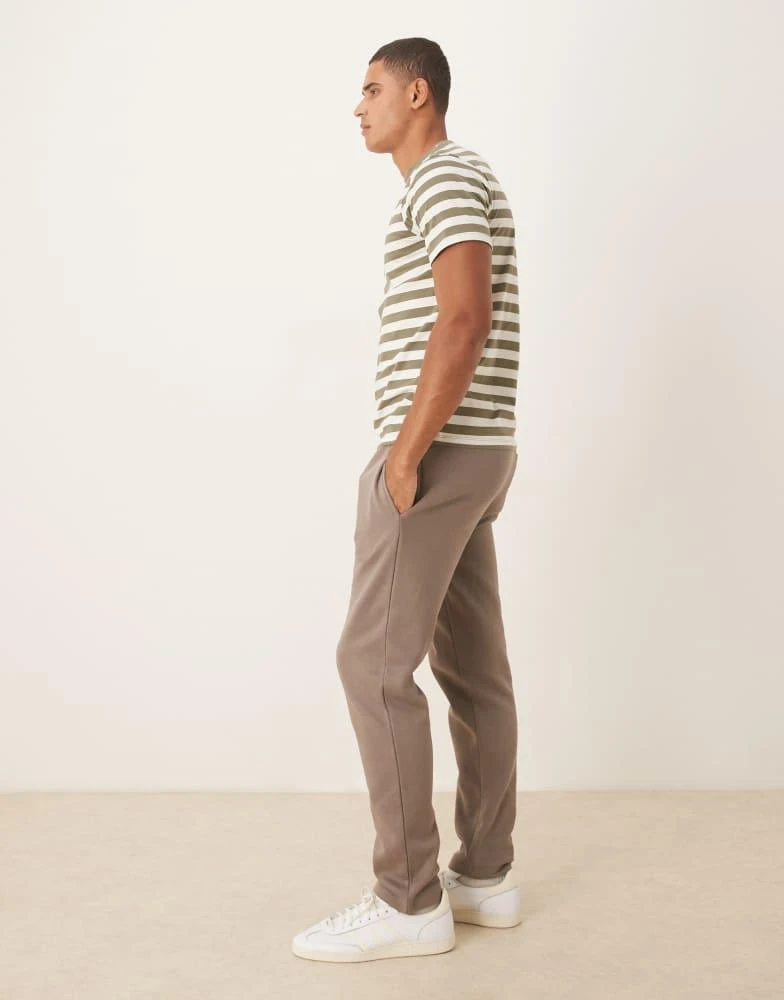 Brave Soul Brave Soul Straight leg open hem joggers in taupe 3