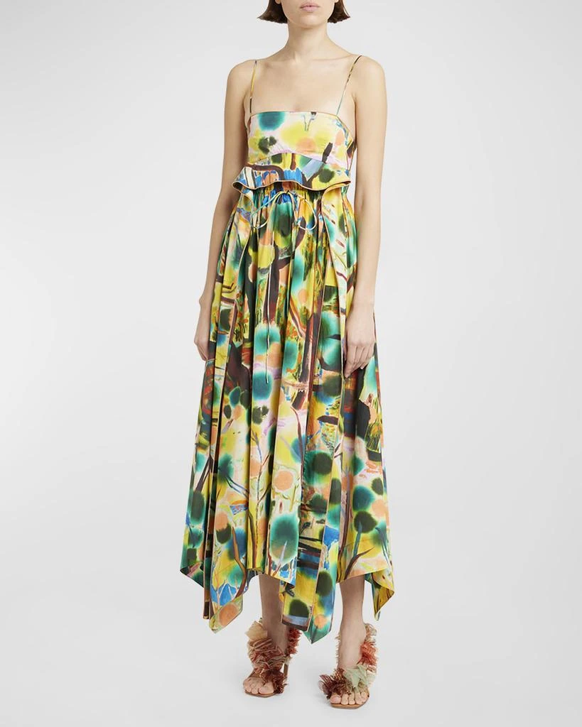 Ulla Johnson Leighton Sleeveless Cotton Poplin Handkerchief Midi Dress 3
