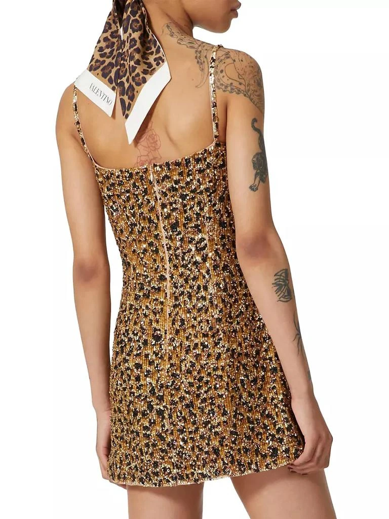 Valentino Short Animalier Embroidered Organza Dress 4