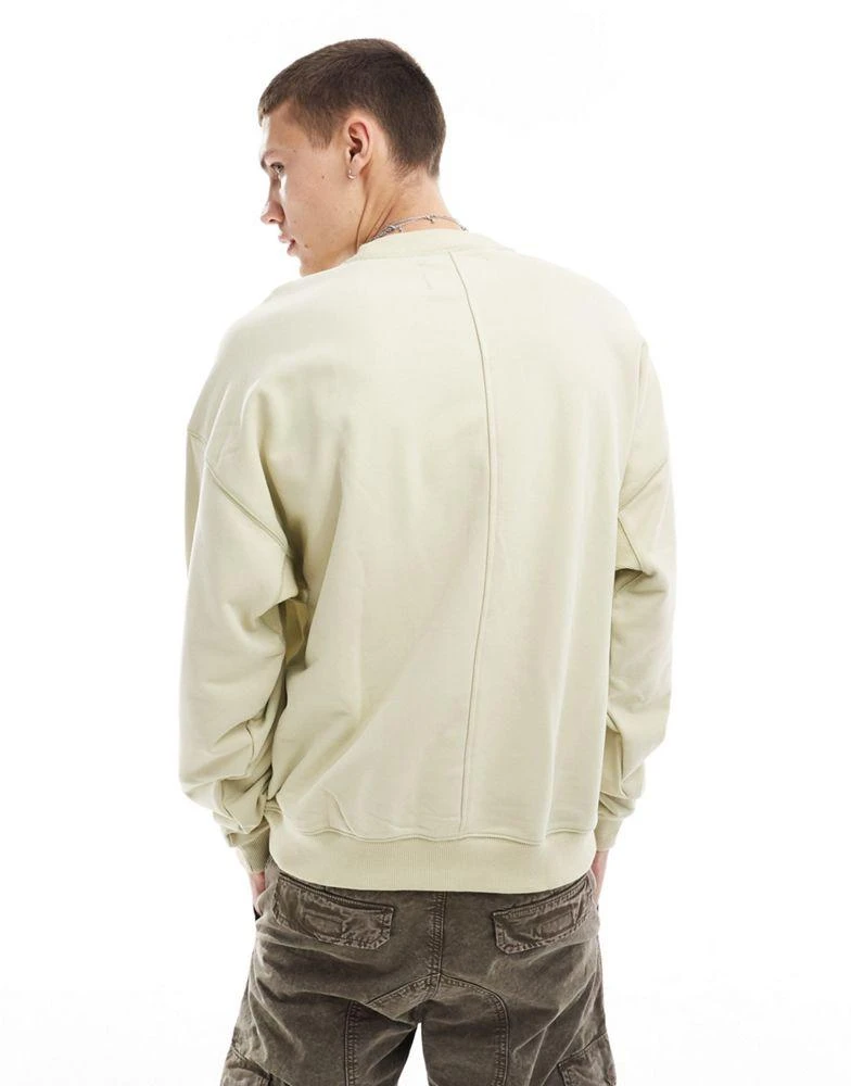 Calvin Klein Calvin Klein Jeans archival monologo crew neck sweatshirt in beige 2