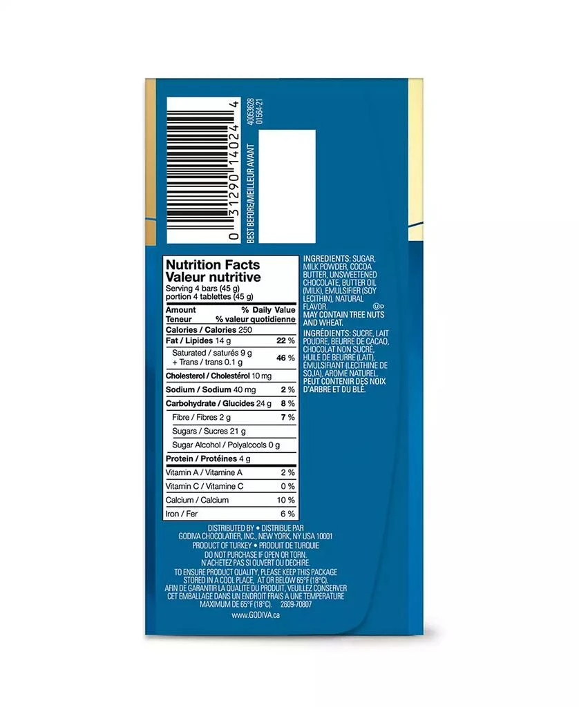 Godiva Signature Milk Chocolate Mini Bars, Set of 12 3