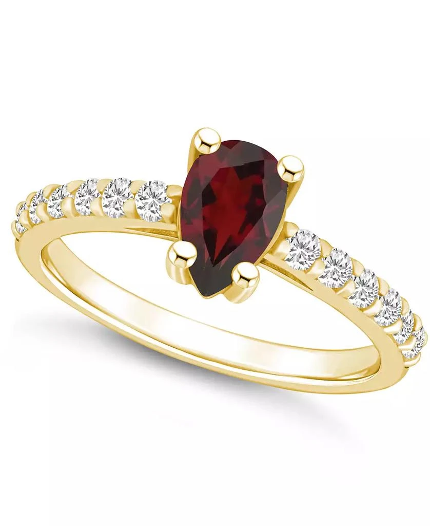 Macy's Garnet (1-1/10 Ct. T.W.) and Diamond (1/3 Ct. T.W.) Ring in 14K Yellow Gold 1