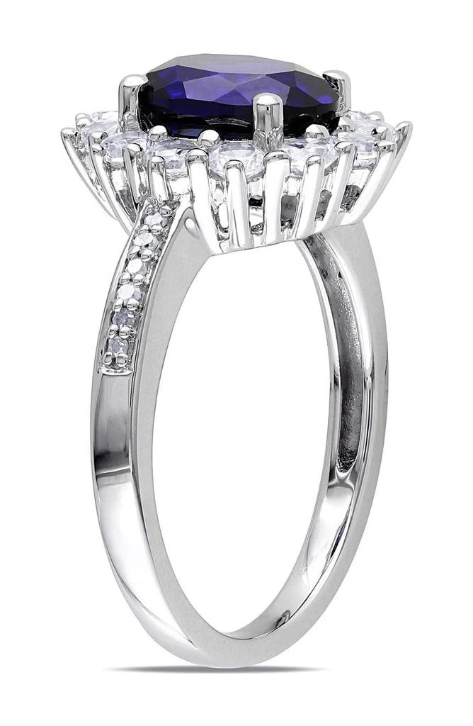 DELMAR Diamond 
Created Sapphire Ring - 0.05 ctw 3