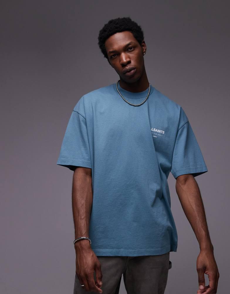 ALL SAINTS AllSaints Underground oversized t-shirt in eris blue