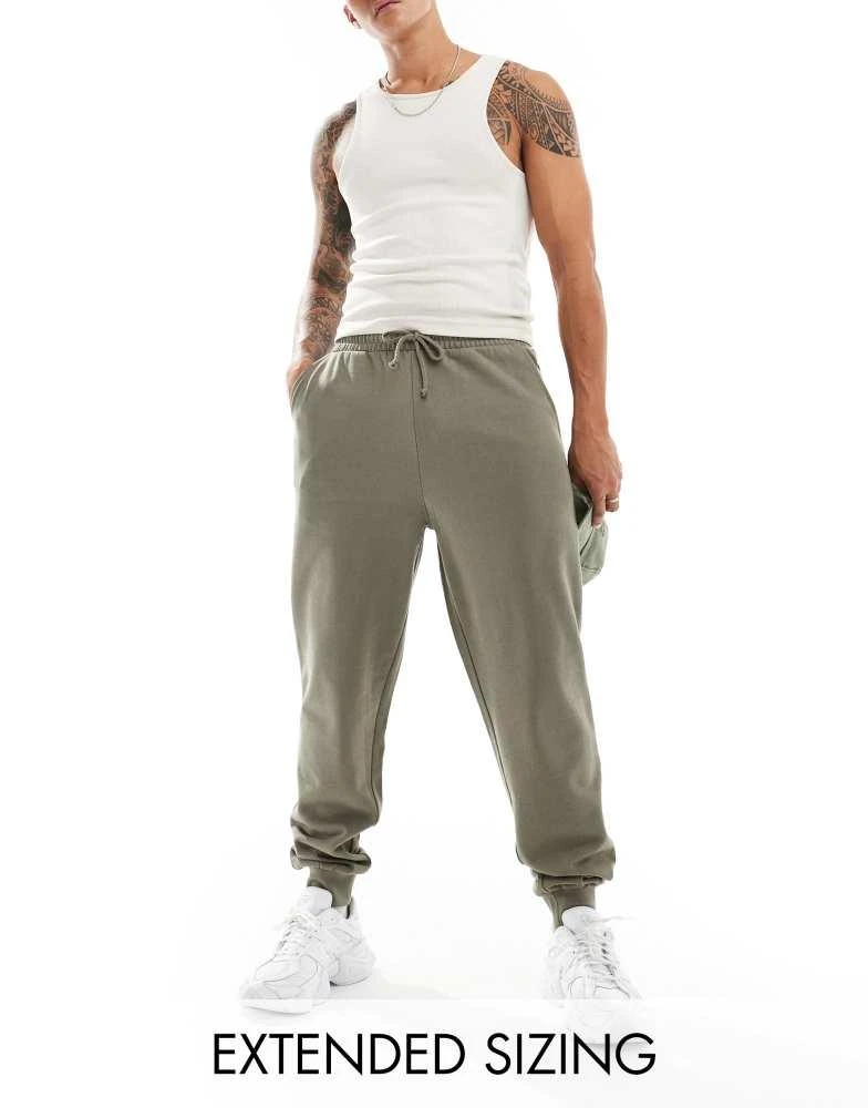 ASOS ASOS DESIGN tapered joggers in khaki 1