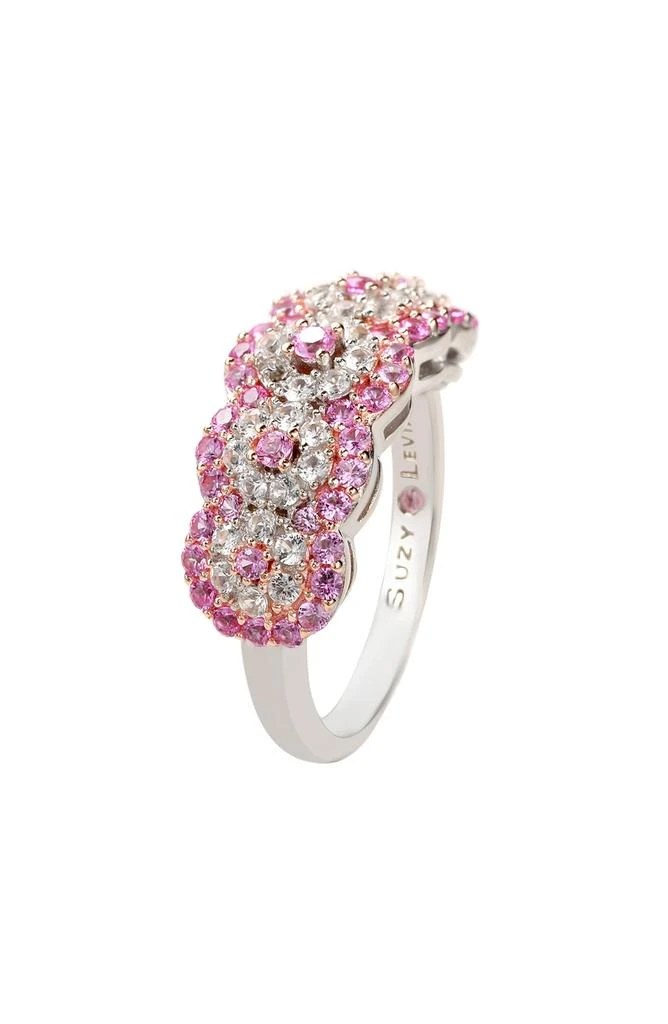 Suzy Levian Sterling Silver Pink & White Sapphire Ring 1