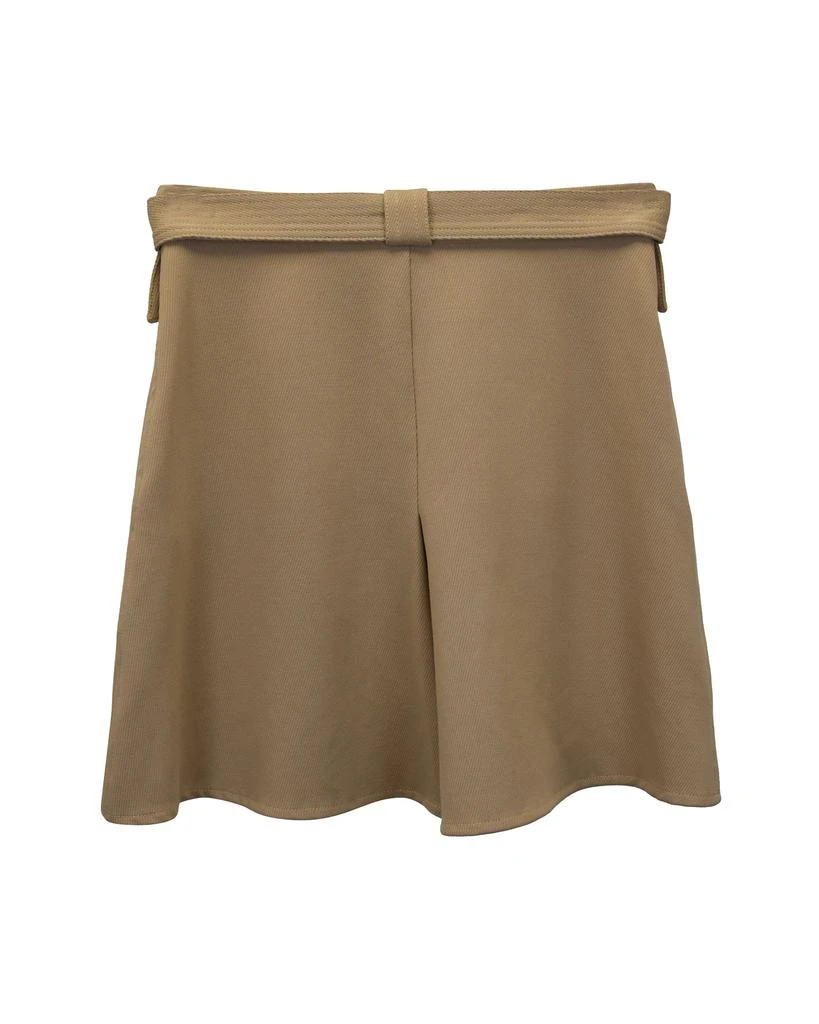 Maje Belted Mini A-Line Skirt in Camel Polyester 2