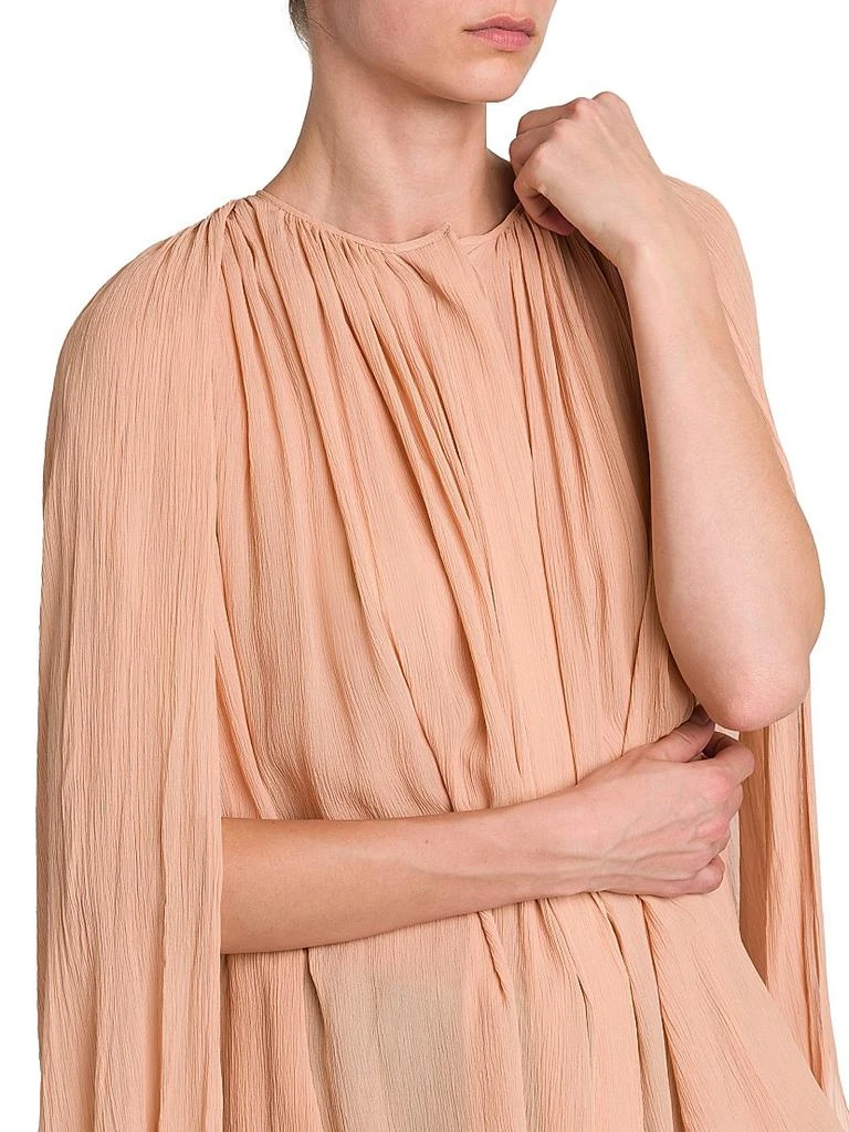 Stella McCartney Drape Creponne Silk Cape High-Low Top 7