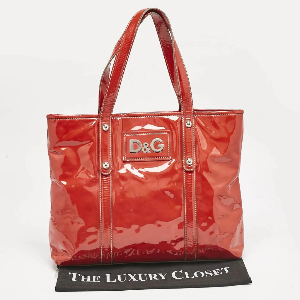 Dolce & Gabbana D&G Red Patent Leather Estelle Tote 14