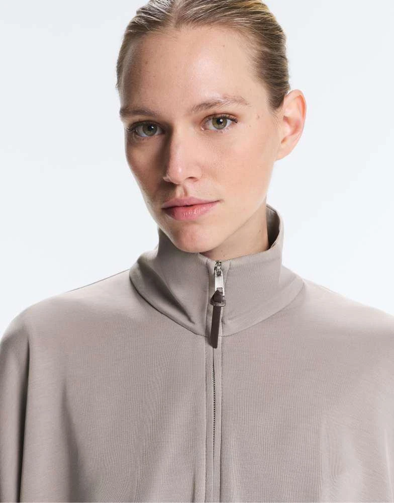 OYSHO OYSHO Soft-touch modal jacket with corset belt in pale taupe 4