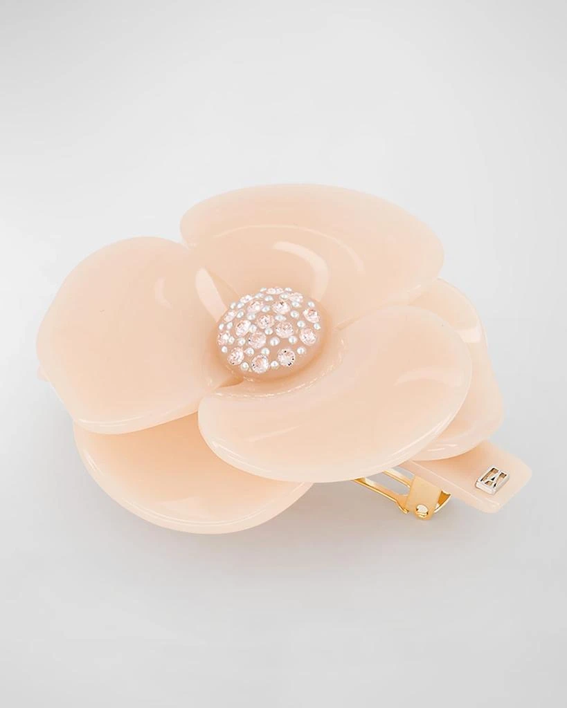 Alexandre de Paris Camelia Flower Crystal Barrette 4