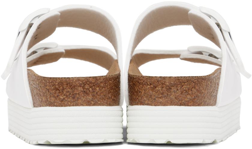 Birkenstock White Papillio Arizona Platform Sandals