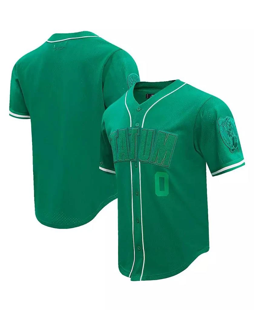 Pro Standard Men's Jayson Tatum Kelly Green Boston Celtics Triple Tonal Mesh Button-Up Top 1