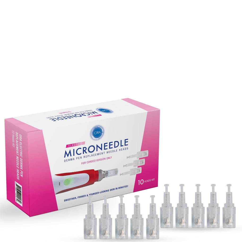 Beauty ORA ORA Electric Microneedle Roller Derma Pen Replacement Heads - 10 Heads Kit
