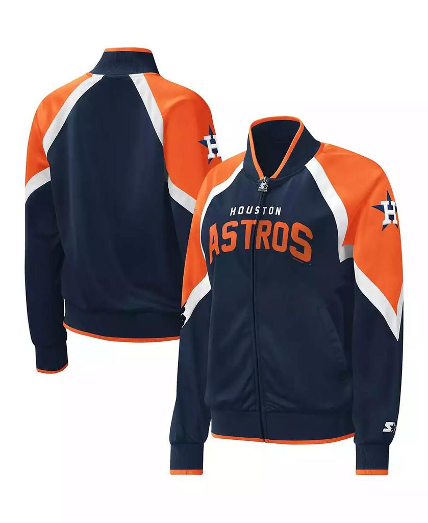 Starter Women's Navy Houston Astros Touchdown Raglan Full-Zip Track Jacket