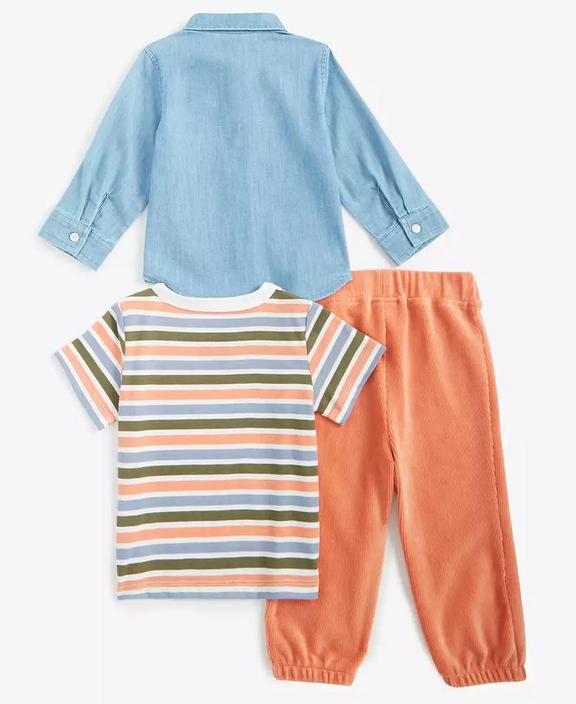 First Impressions First Impression Baby Boys Imagine Stripe Shirt, T-Shirt & Pants Set, Created for Macy's