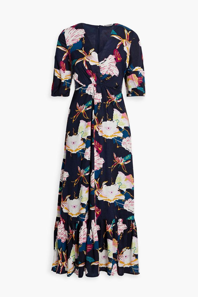 WALTER BAKER Wynona gathered cutout floral-print jacquard midi dress