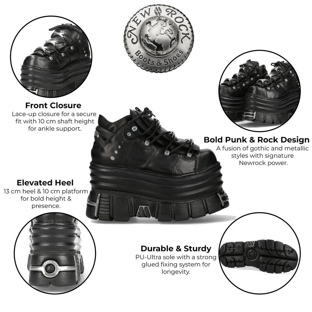 Gothic BIGフーディ Black Fashion Big Size 40 Black Gothic Motorcycle Boots Zip High