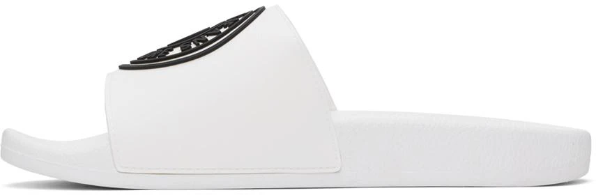 Versace White Bonded Pool Slides 3