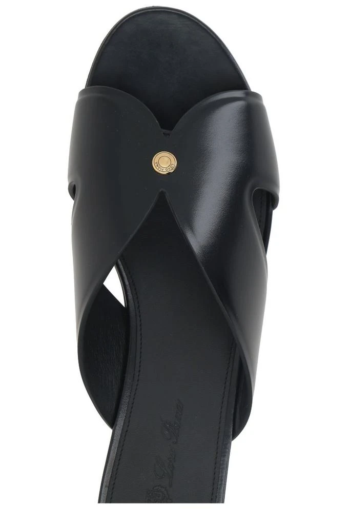 Shop Loro Piana Vera Cross-Over Strap Sandals on Sale at  display picture 3