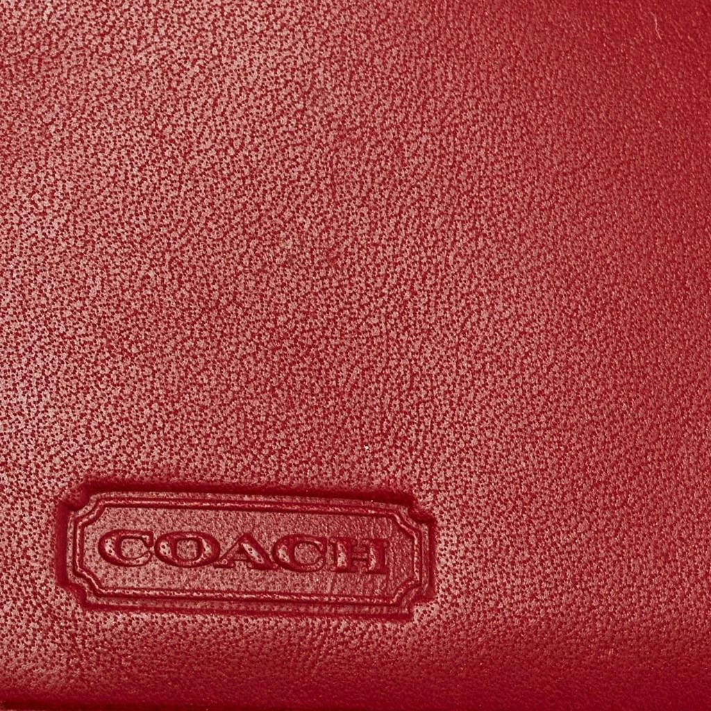 Coach Coach Red Leather Metal Flap Compact Wallet 15