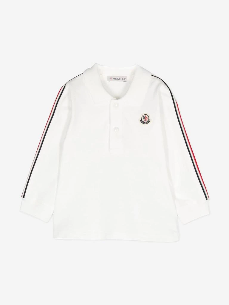Moncler Moncler Enfant Baby Boys Long Sleeve Polo Shirt in Ivory 1