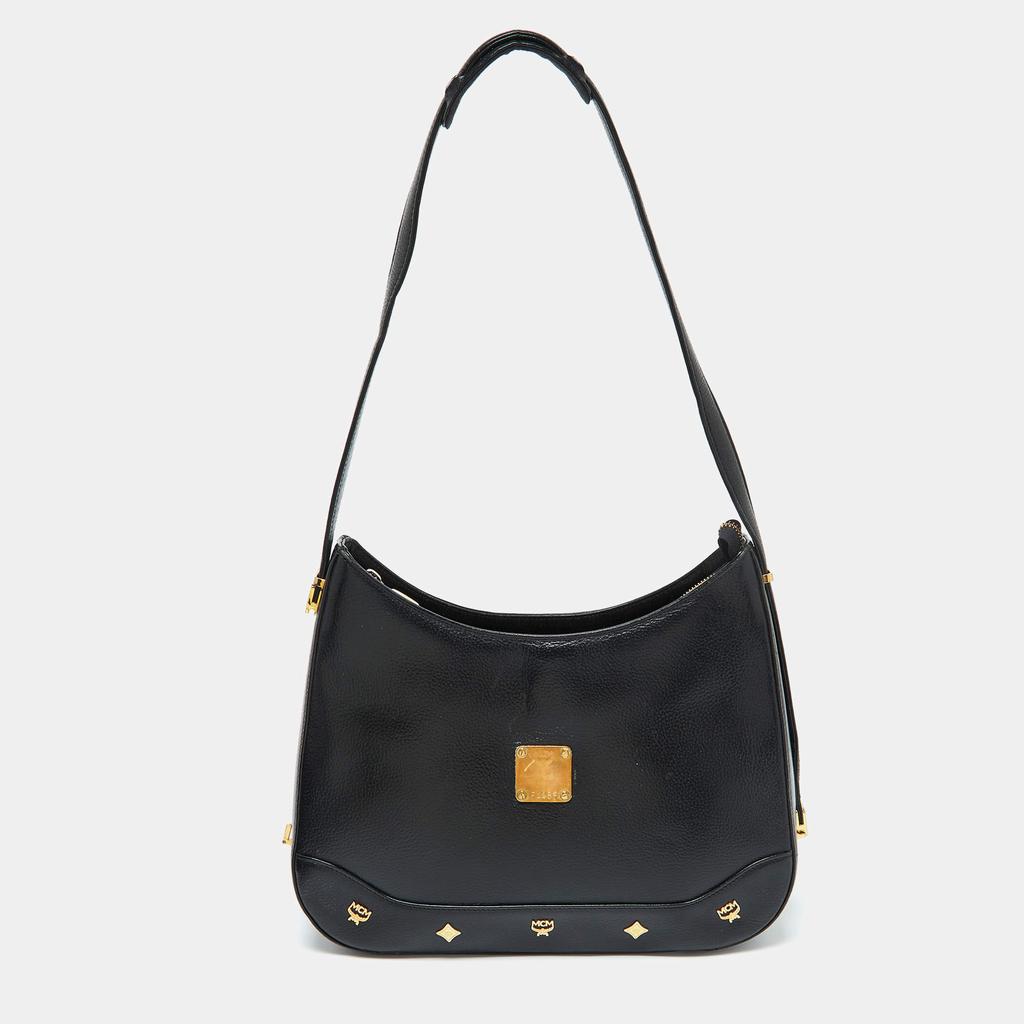 MCM MCM Black Leather Zip Shoulder Bag