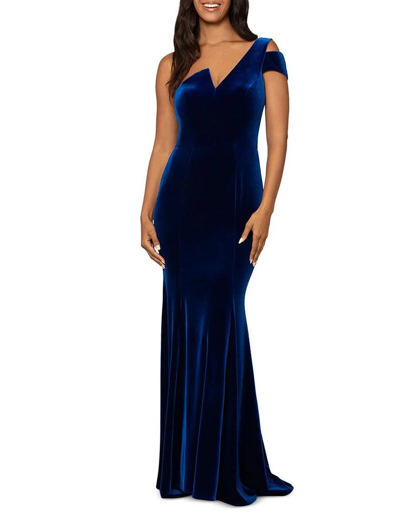 AQUA Velvet One-Shoulder Gown - Exclusive 1