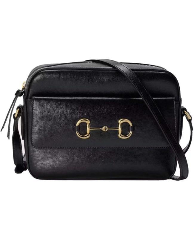 Gucci Gucci Horsebit 1955 Small Black Leather Women's Shoulder Bag 645454 1DB0G 1000