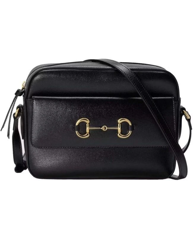 Gucci Gucci Horsebit 1955 Small Black Leather Women's Shoulder Bag 645454 1DB0G 1000 1