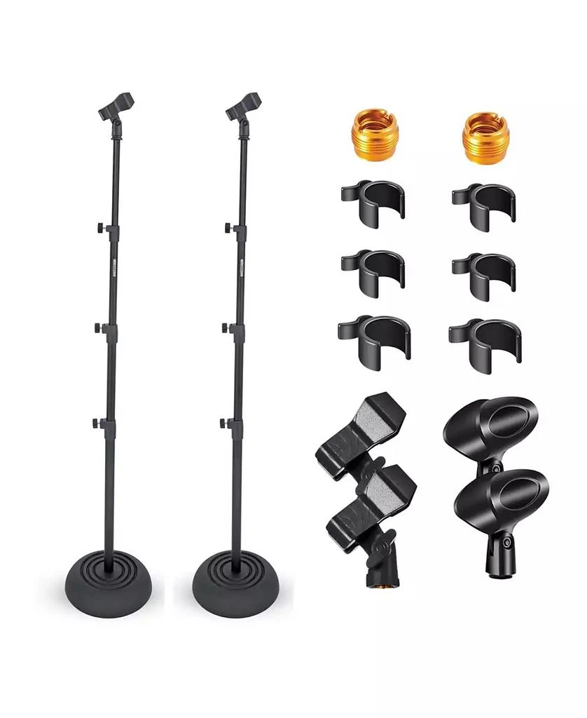 5 Core 5Core Mic Stand Pair Floor Adjustable Universal Heavy Duty Microphone Stands Round Base Soporte De micrA fono - MS RBP 3T 2PCS