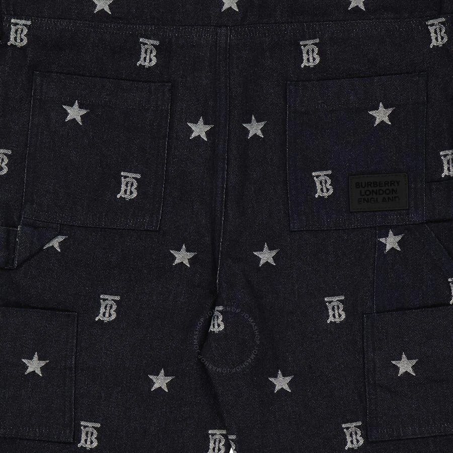 Burberry Girls Indigo Denim Monogram And Star Print Jumpsuit 3